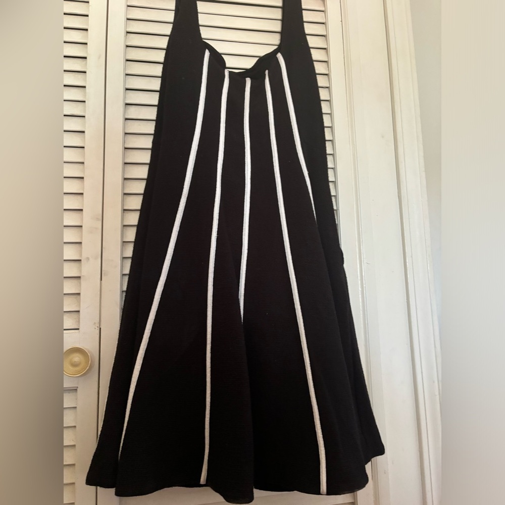 Maeve - Anthropologie Black and white striped flared skirt dress